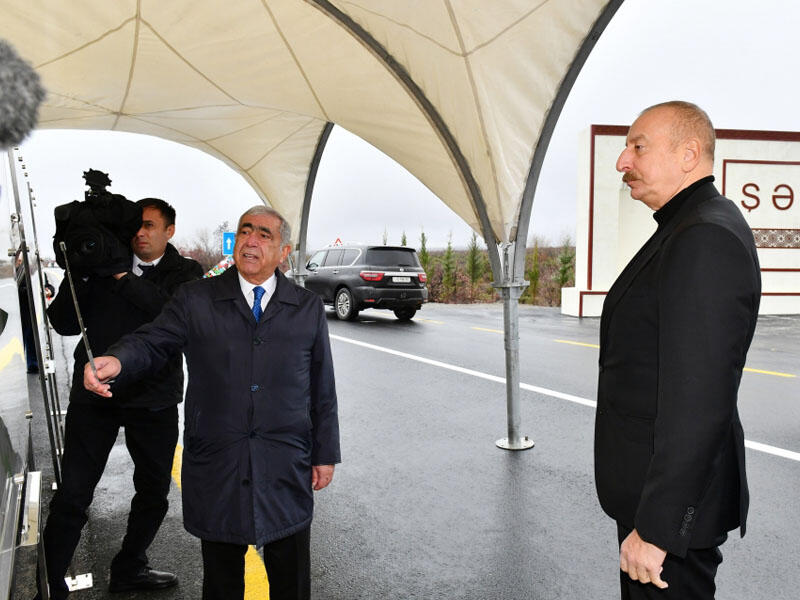 Prezident Oğuz-Şəki avtomobil yolunun yenidənqurmadan sonra açılışında iştirak edib - FOTO