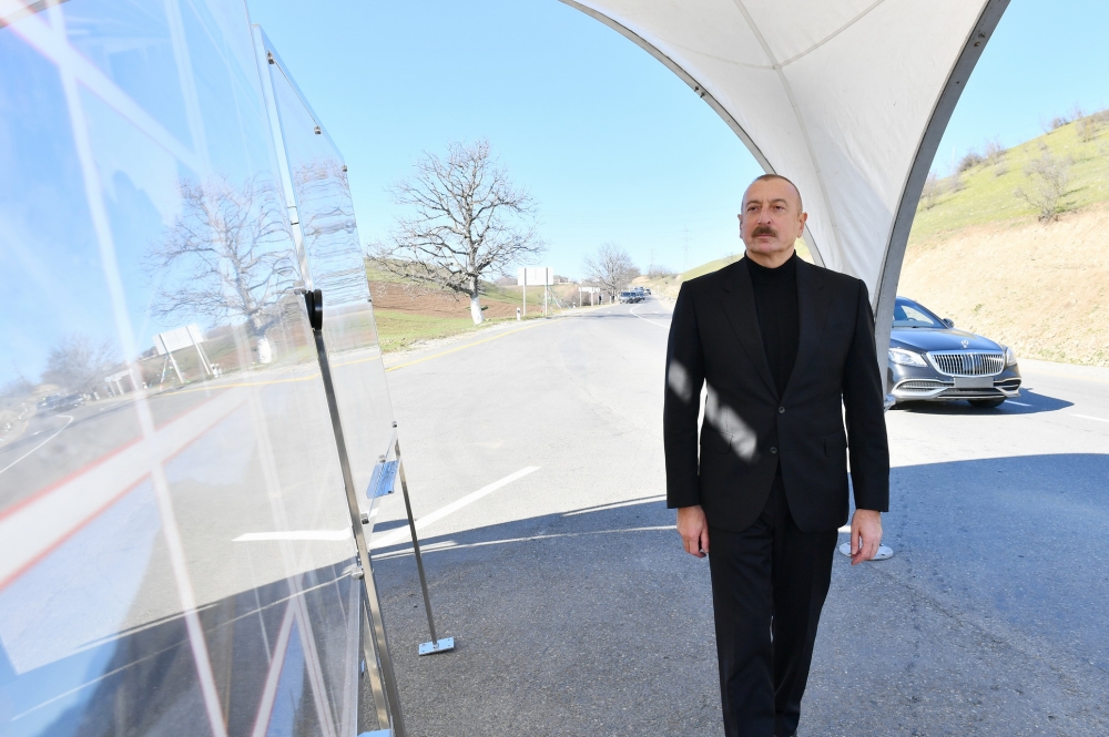 Prezident İlham Əliyev Quba-Qonaqkənd avtomobil yolunun açılışını edib