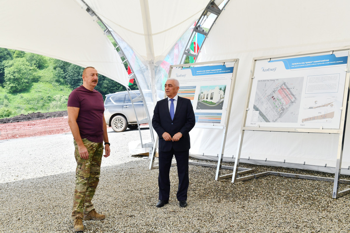 Prezident İlham Əliyev “Qorçu” elektrik yarımstansiyasında aparılan işlərlə tanış olub