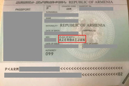 Qarabağ ermənisinin pasportunda doğum yeri AZƏRBAYCAN yazıldı - FOTO