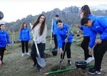 Leyla Əliyeva ağacəkmə aksiyasında iştirak edib