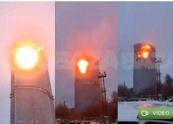 Ukrayna dronu Tatarıstanda 37 mərtəbəli yaşayış binasına çırpıldı: Sakinlər təxliyə edilirlər-Video