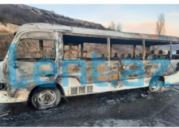 Xankəndi -Şusa yolunda Avtobus yani -Video