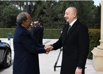 Prezidenti İlham Əliyev Somali Prezidenti Hasan Şeyx Mahmudu qarşılayıb