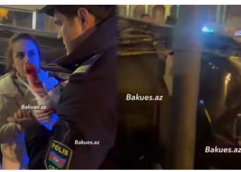 Bakıda yol-nəqliyyat hadisəsi baş verib, iki nəfər xəsarət alıb -Video
