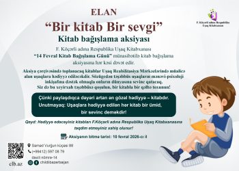 Kitab Bağışlama Günü münasibətilə “Bir kitapb, bir sevgi” adlı kitab bağışlama aksiyasına start verilir