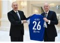 FIFA-nın prezidenti Canni İnfantino Prezident İlham Əliyevlə görüşdən paylaşım etdi-Fotolar