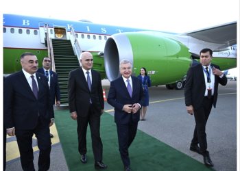 Özbəkistan Prezidenti Mirziyoyev Bakıda Səfərdə gəlib – Fotolar
